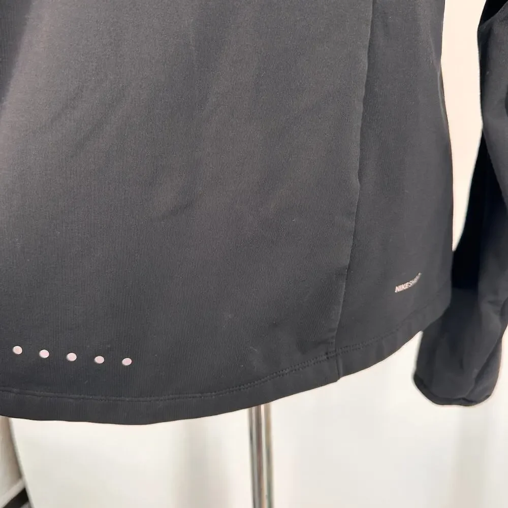 Nike Shield Running Black Full Zip Up Jacket Size Large